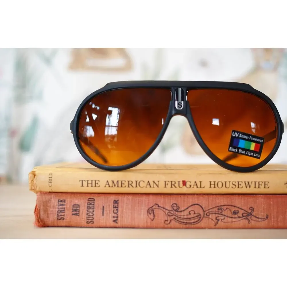 Vintage 1980s Sunglasses Taiwan Blue Blocker NOS Grandpa Retro Outdoor Festival